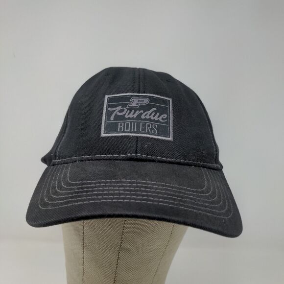 Purdue Boilermakers Men's Slideback Hat Black Adjustable Embroidered Patch Logo - Picture 2 of 10